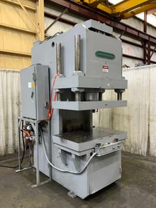 200 Ton, Greenerd #HC-200-60-Y-12, hydraulic C-frame press, 18" stroke, 20" daylight, 16" throat, 20 HP, 1979