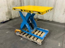 2000 lb. Lift Products #LPT-020-36, hydraulic scissor lift table, 48" L x 40" W table, 43" raised height, 1.5