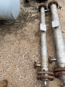 22 sq.ft., 85 psi shell, 35 psi/FV tube, Perry Products #4-16-FTSSX, Heat Exchanger, 6" diameter x 5' L Size