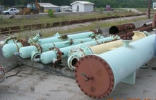 250 sq.ft., Shell/Tube Heat Exchanger, Titanium Tubes, 12" diameter x 11' L Size, Fixed Tube Sheets
