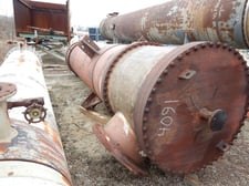 4400 sq.ft., 75 psi shell, 75 psi tube, Atlas Industrial, Vertical Shell & Tube Exchanger, (1038) 1" diameter