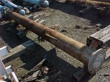 111 sq.ft., 150 psi shell, 75 psi tube, Shell/Tube Head Exchanger, 8.5" diameter x 12' L Shell, (68) 5/8"