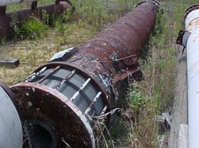 839 sq.ft., 75 psi shell, 75 psi tube, Union Carbide #25-192, Graphite Tube Heat Exchanger, (163) 7/8" I.D. x