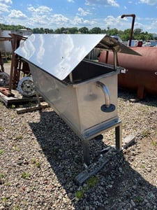 Stainless Steel Rectangular Open Tank w/Canopy, 20" width x 80" L x 22" D Size, On Legs