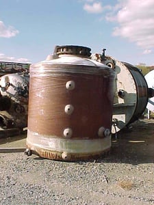 337 gallon Beetle Plastics, Vertical Tank, Hetron 800 Furan Construction, 46" diameter x 54" straight side, 4