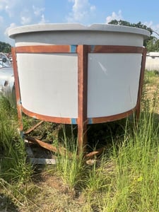 750 gallon Polypropylene Tank, 72" diameter x 42" straight side, On Legs
