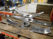 Assortment of Spare Henschel Mixer Blades, 39" L Fluidizing Blades, 36" Bottom Scraper Blade, 34" L Horn