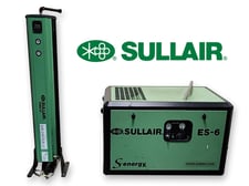 Sullair #ES-6, rotary screw compressor, 10 HP, with DMD30 air dryer, 50581 hours