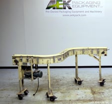 3" width x 21" L Arrowhead #S-Curve, Conveyor, Plastic Belt, 0.5 HP, casters, unused