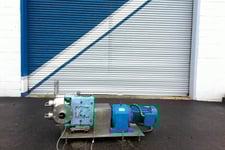 Waukesha #320, Rotary Lobe Pump, 3" Quick Connect Outlets, 4" Feed, 15 HP, 230/460 V, On Base