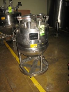 30 gallon Lee, Inc., Stainless Steel Jacketed Mix Kettle, Atmospheric Internal, 40 psi @ 287&deg;F Jacket