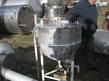 30 gallon George G. Rodgers Co. #N30, Stainless Steel Jacketed Mix Tank, 100 psi Jacket, 1.5" Bottom Outlet