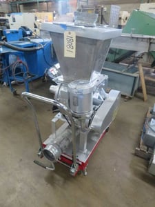 14" Portable Rotary Valve, w/Blow Through, Hopper, Starter & Cart, 1 HP, 45 RPM max