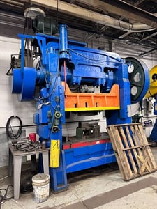 150 Ton, Thunder Bay, straight side double crank press, 8" stroke, 21.5" Shut Height, 25 SPM, 71" x33"bed