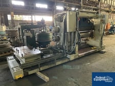 63" (1,610 MM) Berstorff, Vertical Two Roll Calander Sheet Stack, 40 HP, 15.7" diameter roll, 1997