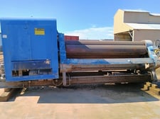 10' x 1-3/8" Bertsch #20, 3-roll initial pinch, 15" diameter rolls, powered 3rd roll & drop end
