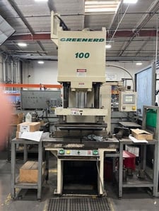 20 -100 Ton, Greenerd #HCA-100-75R7, hydraulic C-frame press, 13" throat, 24" daylight, 20 HP, 2007