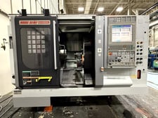 Mori Seiki #NZX-2500/600L, Twin Turret CNC Lathe, 4" bar, 10" chuck, 4000 RPM, 30 HP, 12 station, 14.4"