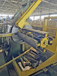 10000 lb. Bradbury #420-36, power uncoiler w/ coil car, 36" width, 60" outside dimensions, 17.5"-25"ID