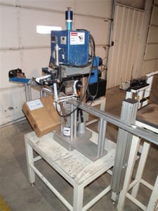 Somark #MPA, hot stamp press, mounted on fabricated aluminum base, serial #26157, Tag #15488