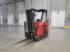 4000 lb. Raymond #425-C40TT, stand up forklift counter balanced, electric, 36 V., 188" lift height