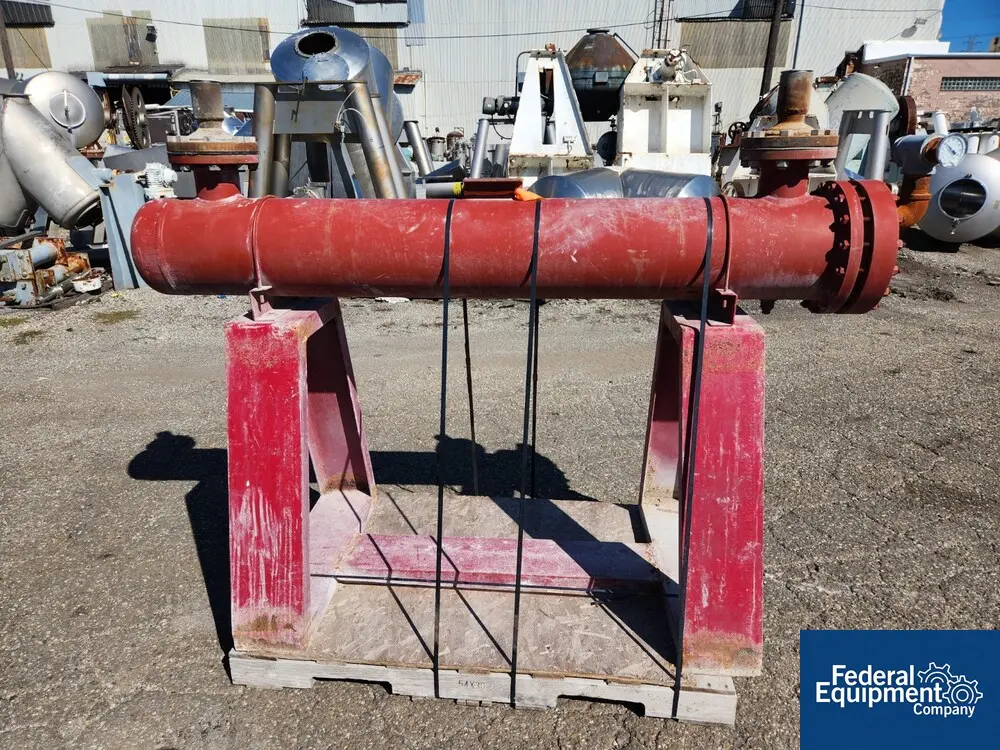 150 psi shell, 150 psi tube, Basco Heat Exchanger, Carbon Steel, 3" in/out, stand, 1998