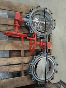 12" Demco, manual butterfly valve, manual handwheel operator with gear drive, 150 psi