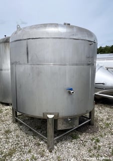 1700 gallon Brew Tank, #WP-30BBL, 304 Stainless Steel, 82" diameter x 66" straight side, dish top, cone