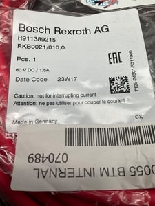 Bosch rexroth r911389215 patch cable rkb0021/010.0 60vdc 1.5a new