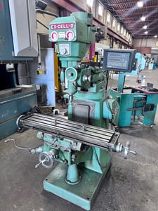 Ex-Cell-O #602, vertical milling machine, 9" x40"table, 2-Axis Newall digital read out, one shot lubrication