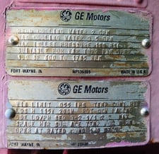 500 HP 1785 RPM General Electric, Frame L5013VP-24, TEFC, 460 Volts, VSS, vertical solid shaft AC Motor, 1.15