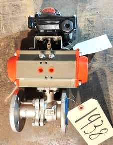 1" Jflow Controls #JFC065, ball valve with actuator, 115 psi, Stainless steel, unused