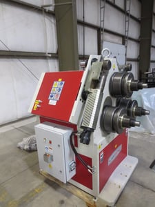 4" x 4" x 3/8" Akyapak #APK-101, Angle Roll, AK400 cnc, 480 V., 12-3/8" roll diameter, hydraulic guide roll