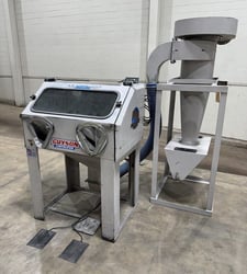 32" x 24" x 19" Guyson #SBP-40, cyclone reclaim 75/12, 750 cfm, safety interlock doors, 2003 (2 available)
