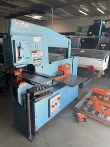 6" x 6" x 1/2" Scotchman #9012, Hydraulic Ironworker, 90 Ton, 45 SPM, 5 HP, 230 V., 12" throat, brake attach