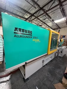 220 Ton, 15.3 oz., Arburg #Allrounder-570-E-2000-800, Golden Electric, 22.44" x 22.44" tie bar spacing