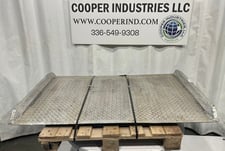 Portable aluminum diamond pattern forklift dock plate, 55" x 42"