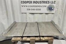 Portable aluminum diamond pattern forklift dock plate, 55" x 42"