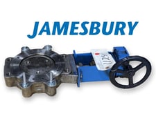 6" Jamesbury Wafer Sphere Stainless steel manual butterfly valve, Mastergear operator w/handwheel, 175 psi