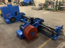 Jagenberg #SE-15, 87" shaftless floor pick up unwind stand, 60" OD, pneumatic brakes, edge guide