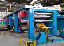 Tecmo #EFLEX-1100-R12, 40" wide coating & embossing line, 3 coating stations, 1 embossing unit