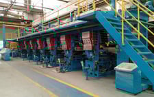 BHS #T-800, 7 color rotogravure printer, aluminum, paper & film, 32" wide, electric drying source