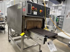 Shanklin #T-71, stainless steel shrink tun, 60" L x 22" W x 10" H tunnel, 25-150 FPM