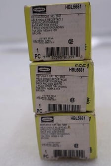 Hubbell hbl5661 single receptacle 15a 250v stock #k-2144