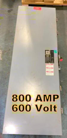 800 Amp. Square D, safety switch breaker encl, 600 Volts