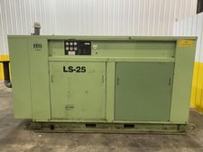 115/125 psig, Sullair #LS-25 200H ACAC, rotary screw air compressor, 200 HP, air cooled