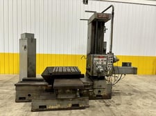 3" Wotan #B75, horizontal boring mill, #40, 31.5" x 39.5" rotary table, 15-1200 RPM, 3-Axis digital read out