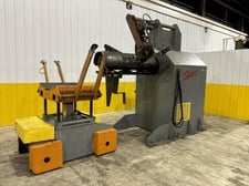 30000 lb. Sesco #55-523, motorized coil reel uncoiler, 60" mandrel width, hydraulic expansion, hydraulic