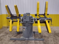 6000 lb. Dallas #DDCR-1860, pull-off double end coil reel uncoiler, 18" width, 60" outside dimensions