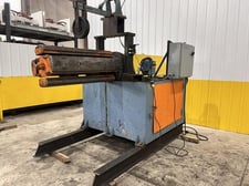 20000 lb. Rowe, motorized coil reel uncoiler, 47" width, powered expansion, motorized reel, pneumatic holddown